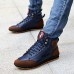 Men's Spring / Summer / Fall / Winter Comfort Leatherette Casual Flat Heel Lace-up Brown / Yellow / Green / Navy  