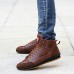 Men's Spring / Summer / Fall / Winter Comfort Leatherette Casual Flat Heel Lace-up Brown / Yellow / Green / Navy  