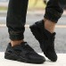 Men's Spring / Summer / Fall / Winter Round Toe Tulle / Fabric Athletic Flat Heel Lace-up Black / White Walking  