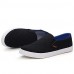 Men's Spring / Summer / Fall / Winter Round Toe Canvas Casual Flat Heel Black / Blue  