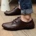 Men's Spring / Summer / Fall / Winter Round Toe Leather Casual Lace-up Black / Brown  