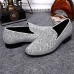 Men's Shoes Amir Limited Edition Pure Handmade Wedding / Party & Evening Leather Loafers Silver  