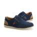 Men's Shoes Outdoor/Casual Leather Fashion Sneakers Blue/Navy  