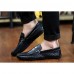 Men's Summer Comfort PU Casual Flat Heel Black / White  