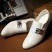 Men's Spring / Fall Comfort / Pointed Toe Leatherette Office & Career / Casual Flat Heel Black / Brown / White  