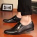 Men's Spring / Fall Comfort / Pointed Toe Leatherette Office & Career / Casual Flat Heel Black / Brown / White  