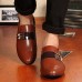 Men's Spring / Fall Comfort / Pointed Toe Leatherette Office & Career / Casual Flat Heel Black / Brown / White  