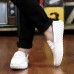 Men's Summer Comfort PU Casual Flat Heel Black / White  