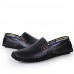 Men's Spring / Summer / Fall / Winter Comfort Leather Casual Flat Heel Slip-on Black / Blue / Brown / White  