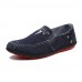 Men's Shoes Casual/Outdoor/Travel/Drive Fashion Denim Leather Slip-on Loafers Shoes 39-44  