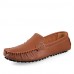 Men's Spring / Summer / Fall / Winter Round Toe Leather Casual Flat Heel Slip-on Black / Blue / Brown / Green / White / Orange  