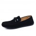 Men's Summer / Fall Comfort / Round Toe Leather Office & Career / Casual Slip-on Black / Blue / Red / Gray  