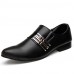 Men's Spring / Fall Comfort / Pointed Toe Leatherette Office & Career / Casual Flat Heel Black / Brown / White  