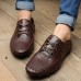 Men's Spring / Summer / Fall / Winter Round Toe Leather Casual Lace-up Black / Brown  