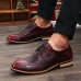 Men's Shoes PU Leather Casual Business Shoes Black/Red/Bule  