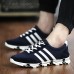 Men's Shoes Athletic Fabric Fashion Sneakers Black / Blue / White  