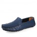 Men's Spring / Summer / Fall / Winter Round Toe Leather Casual Flat Heel Slip-on Black / Blue / Brown / Green / White / Orange  