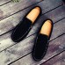 Men's Shoes Casual Leather Loafers Black / Yellow / Gray  