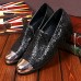 Men's Shoes Amir Pure Manual Black Flash Stage Show Wedding / Evening Party Comfort Cowhide Leather Loafers  