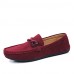 Men's Summer / Fall Comfort / Round Toe Leather Office & Career / Casual Slip-on Black / Blue / Red / Gray  