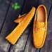 Men's Shoes Casual Leather Loafers Black / Yellow / Gray  