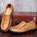 Men's Spring / Summer / Fall / Winter Leather Outdoor / Office & Career / Casual / Athletic / Party & Evening Flat Heel Brown / Khaki  