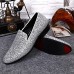 Men's Shoes Amir Limited Edition Pure Handmade Wedding / Party & Evening Leather Loafers Silver  