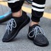 Men's Shoes Casual Linen Fashion Sneakers Black / Blue / Gray  