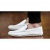 Men's Summer Comfort PU Casual Flat Heel Black / White  