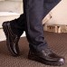 Men's Spring / Summer / Fall / Winter Comfort / Round Toe Leather Office & Career / Casual Flat Heel Lace-up Black / Brown  