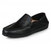 Men's Summer / Fall Moccasin Leather Office & Career / Casual Flat Heel Black / Blue / Brown  