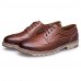 Men's Shoes Casual Leather Oxfords Blue/Brown/Red  