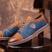 Men's Shoes Casual Leather Oxfords Brown / Gray  