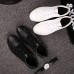 Men's Spring / Summer / Fall Styles / Round Toe PU Office & Career / Casual / Party & Evening Flat Heel Black / White  