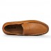 Men's Summer / Fall Moccasin Leather Office & Career / Casual Flat Heel Black / Blue / Brown  