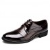 Men's Spring / Summer / Fall / Winter Comfort / Round Toe / Closed Toe Patent Leather Casual Flat Heel Lace-up Black / Brown  