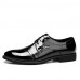 Men's Spring / Summer / Fall / Winter Comfort / Round Toe / Closed Toe Patent Leather Casual Flat Heel Lace-up Black / Brown  