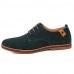 Men's Spring / Summer / Fall Round Toe Leather Casual Flat Heel Lace-up Black / Blue / Brown / Green  