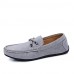 Men's Summer / Fall Comfort / Round Toe Leather Office & Career / Casual Slip-on Black / Blue / Red / Gray  