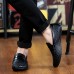 Men's Summer Comfort PU Casual Flat Heel Black / White  