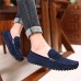 Men's Shoes Casual Leather Loafers Blue/Red/Black  