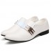 Men's Spring / Fall Comfort / Pointed Toe Leatherette Office & Career / Casual Flat Heel Black / Brown / White  