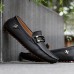 Men's Spring / Summer / Fall / Winter Round Toe Leather Casual Flat Heel Black / Brown / Navy  