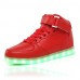 2016 New Arrival LED Shoes High LED light luminous shoes USB charging Best Seller High Top Basket Fashion Sneakers Black / White / Red   