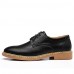 Men's Spring / Summer / Fall / Winter Comfort / Round Toe / Closed Toe Leather Office & Career / Casual Flat Heel Lace-upBlack / Blue /  