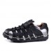 Men's Spring / Fall / Winter Round Toe Leather Outdoor / Casual / Party & Evening Flat Heel Lace-up Red / Silver  