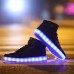 2016 New Arrival LED Shoes High LED light luminous shoes USB charging Best Seller High Top Basket Fashion Sneakers Black / White / Red   