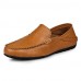 Men's Summer / Fall Moccasin Leather Office & Career / Casual Flat Heel Black / Blue / Brown  