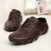 Men's Spring / Summer / Fall / Winter Round Toe Leather Casual Lace-up Black / Brown  