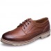 Men's Shoes Casual Leather Oxfords Blue/Brown/Red  